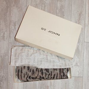ST JOHN LEOPARD PRINT SHAWL WITH BOX